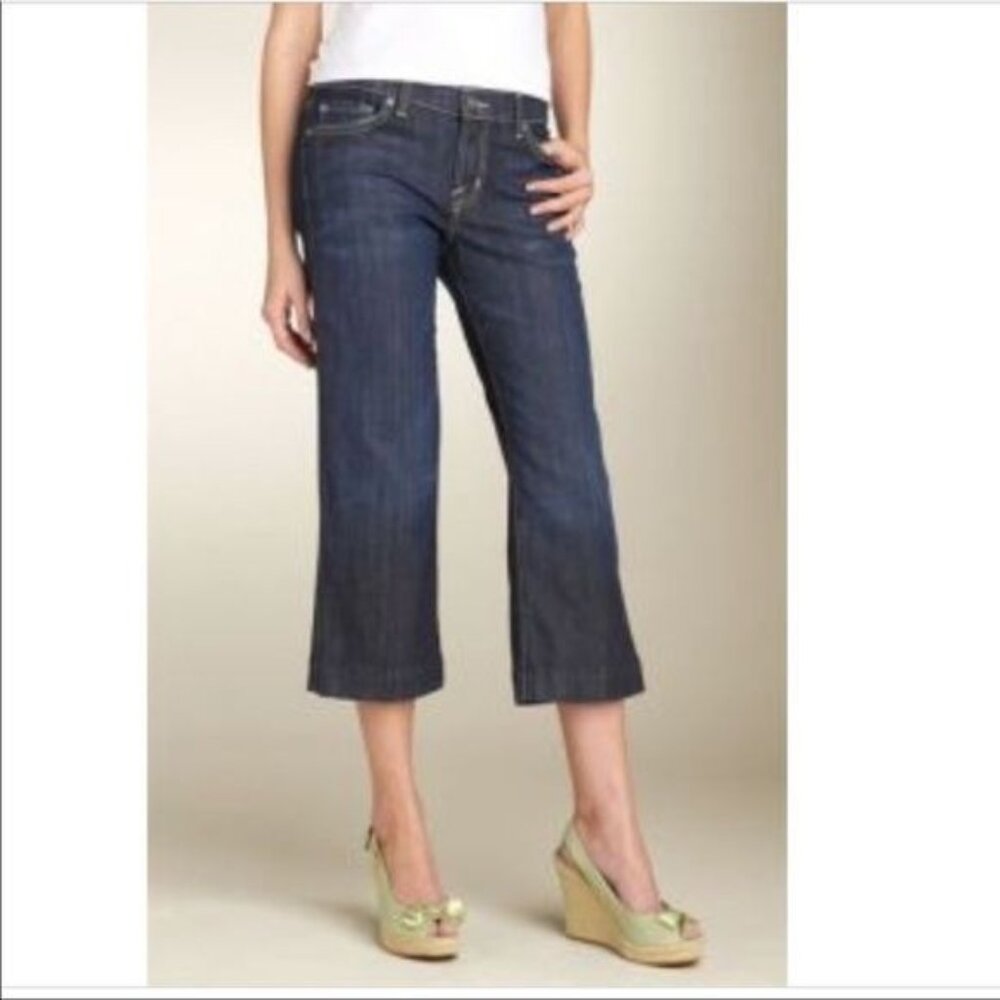 David Kahn Nikki Crop Low Rise Dark Wash Denim Jeans Size 26 NWT